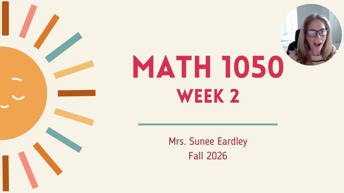 1050 Week 2 Fall 2026