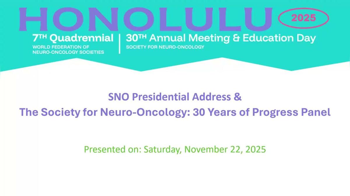 SNO Presidential Address and History Panel