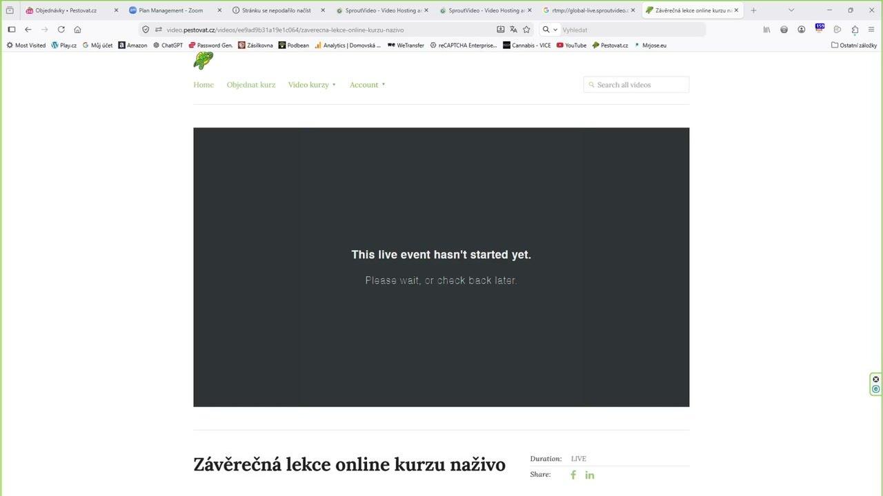 Závěrečná lekce online kurzu naživo
