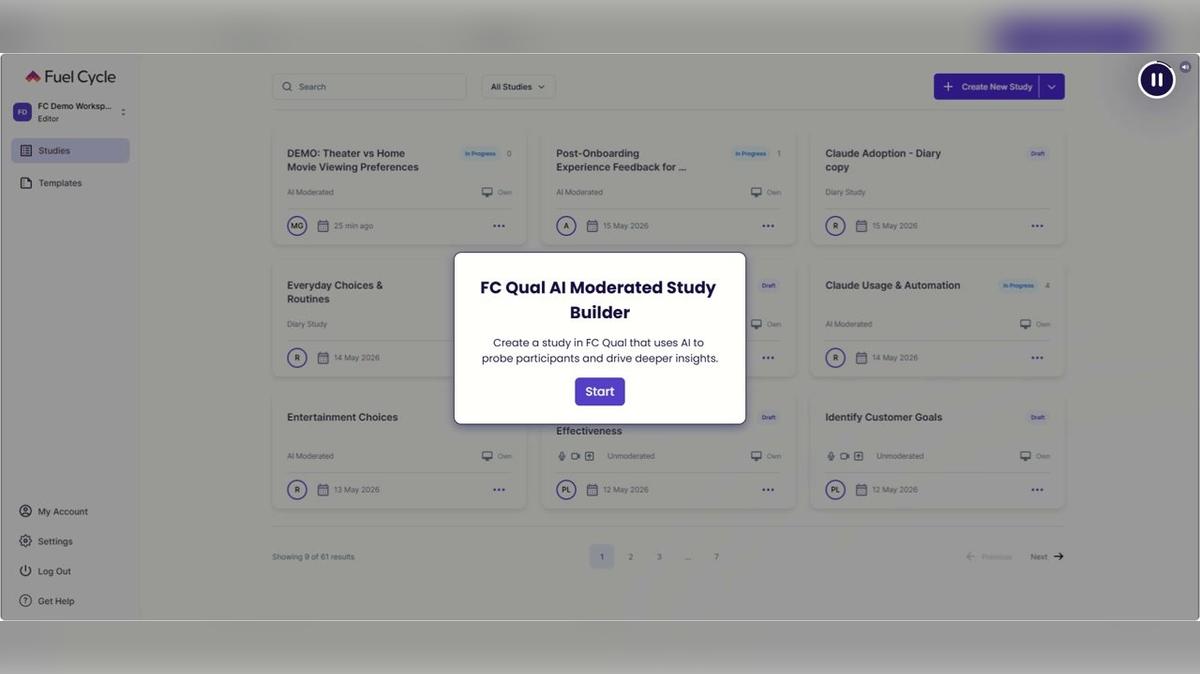 FC Qual AI Moderated Study Builder