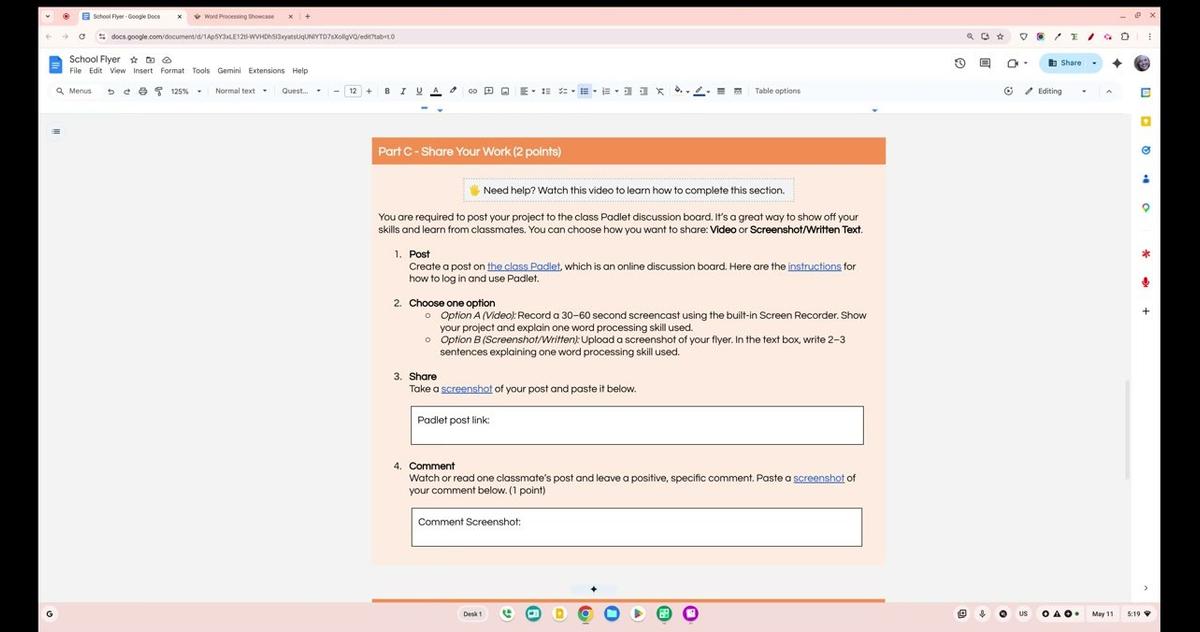Share Your Work on Padlet Video