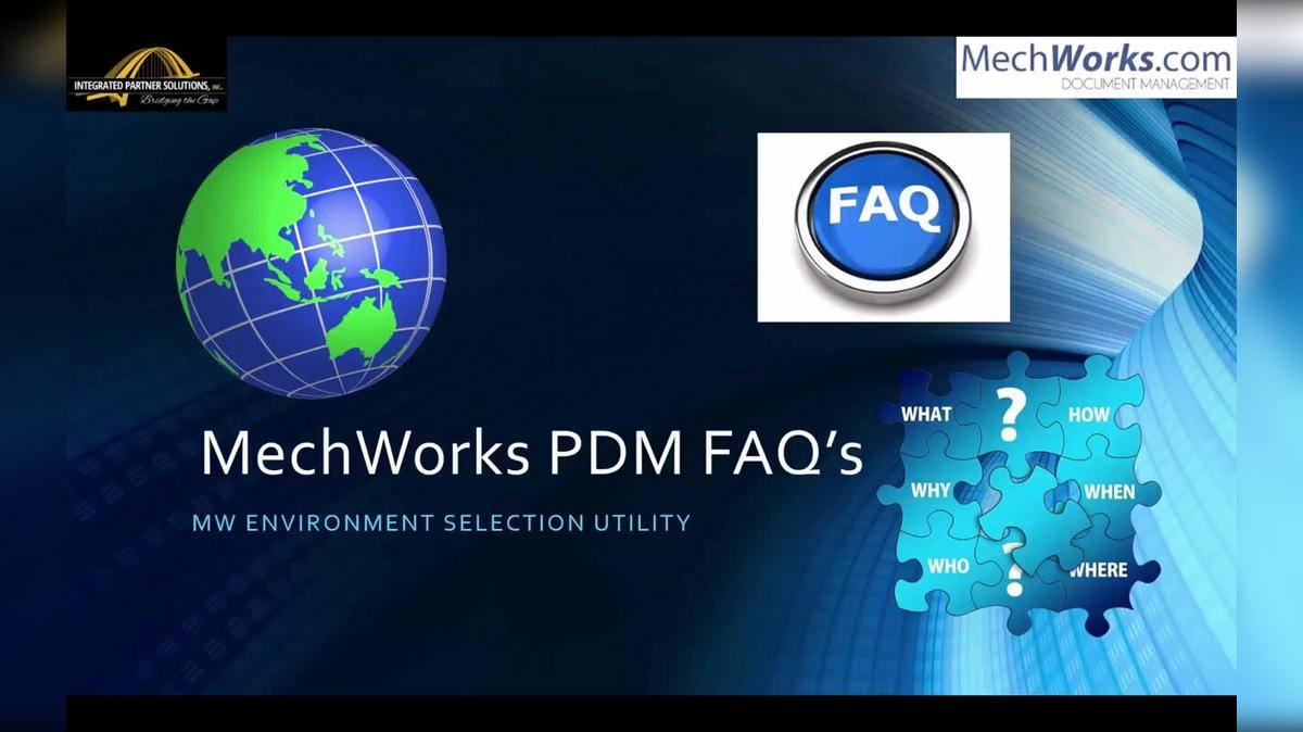Use MWEnvironmentSelection to easily save connections so you can jump between multiple MechWorks PDM environments (production vs. test). 2026 Version...