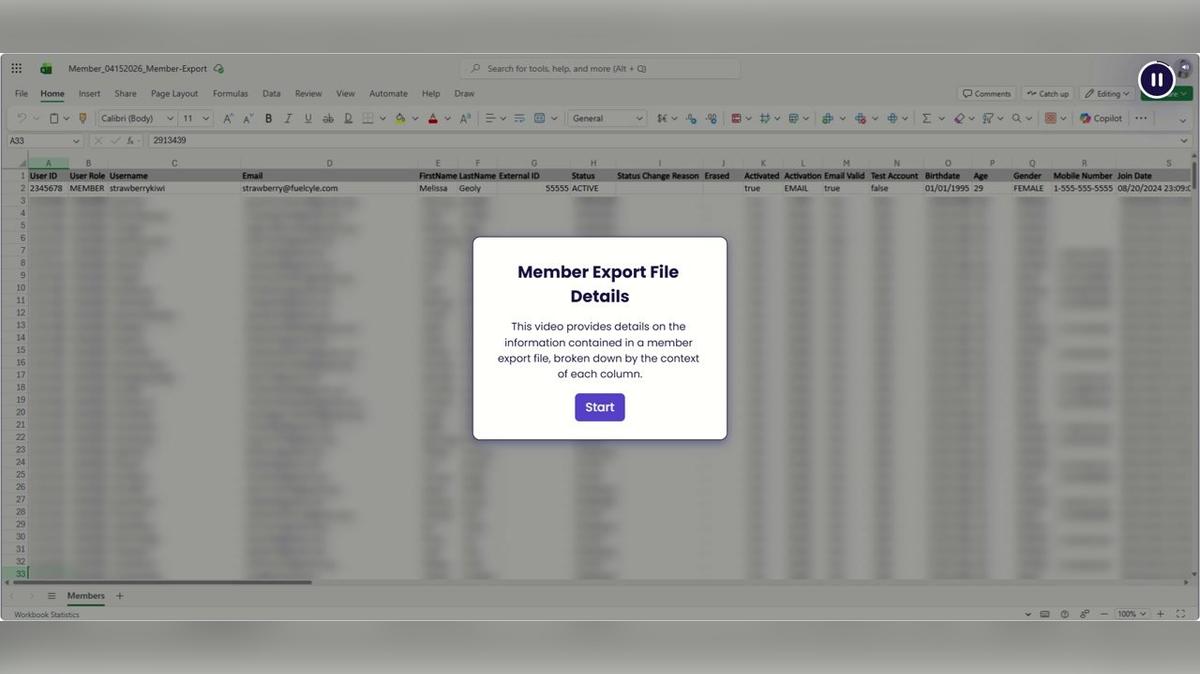 Member Export File Details