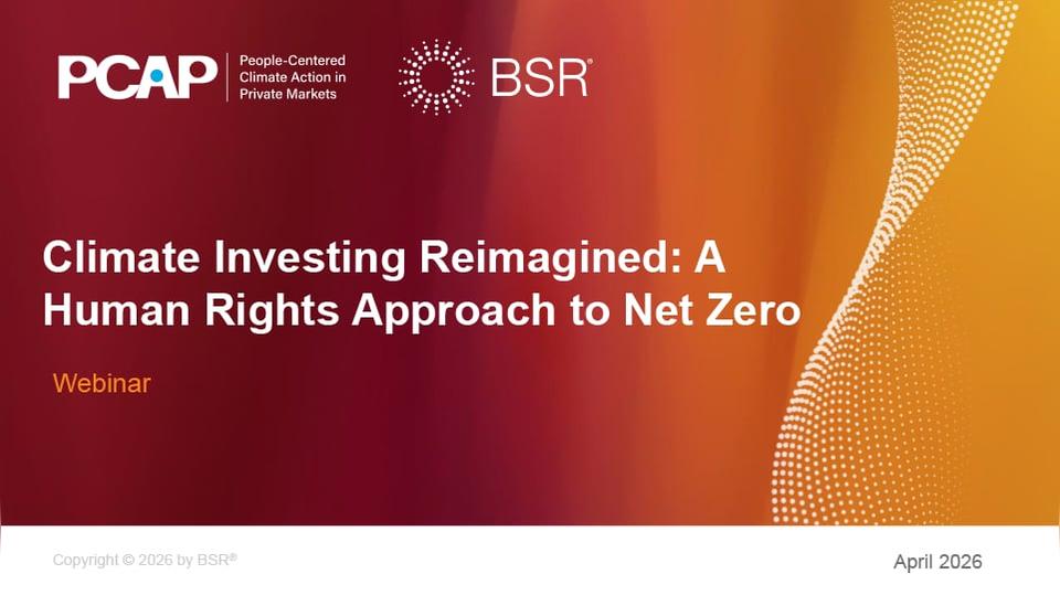Climate Investing Reimagined: A Human Rights Approach to Net Zero