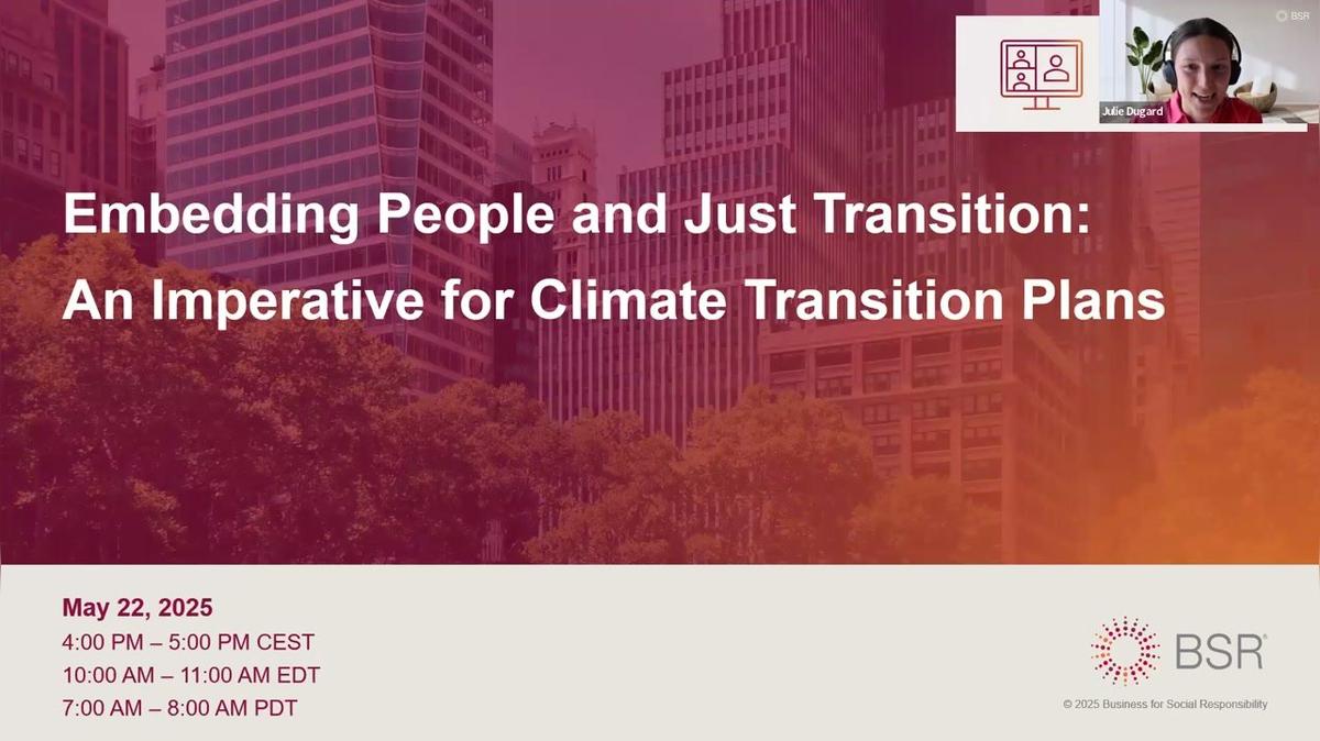 Embedding People and Just Transition: An Imperative for Climate Transition Plans