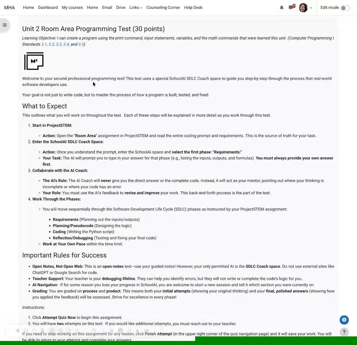 (G) Room Area Programming Test Instructions