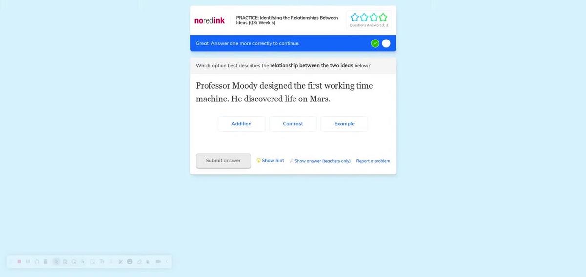 No Red Ink: Identifying Relationships Between Ideas Help