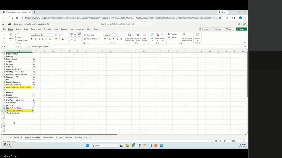 12/18/2025 Joe Training (Session 1 - Setup)